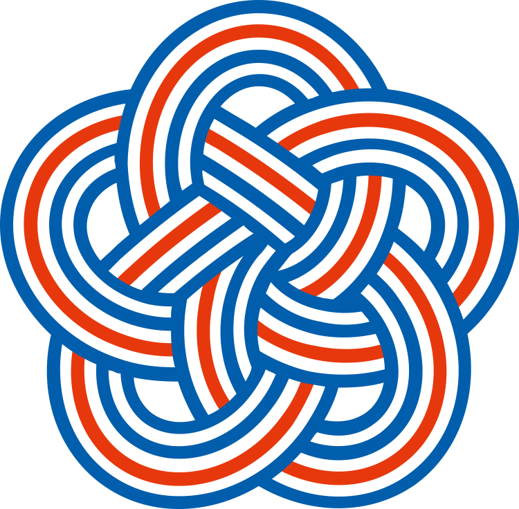 水引をイメージした新人間力大学校立命塾のロゴ