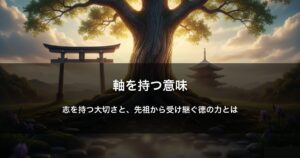 軸を持つ意味――志を持つ大切さと、先祖から受け継ぐ徳の力とは？